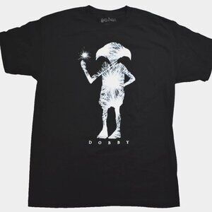 Harry Potter Mens Dobby Elf Graphic Black Shirt New